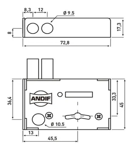Cerrojo Andif 856 Para Puerta De Cristal.