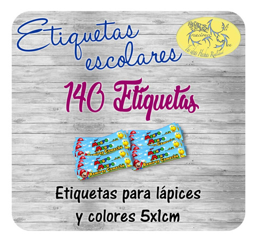 140 Etiquetas Escolares Personalizadas Para Lápices Colores