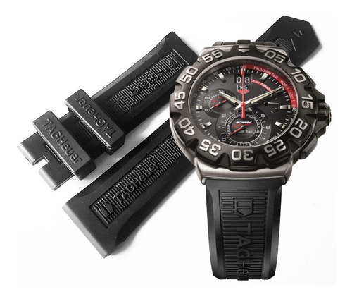 Correa Negra 22mm Sin Hebilla Para Tag Heuer Formula 1