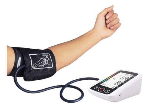 Dispositivo de medición de presión arterial con monitor automático de color negro