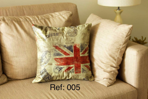 Kit De 6 Almofadas Decorativa Estampada Couro Cheias Londres