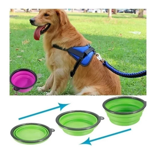 Plato De Goma Plegable  Portatil Para Mascotas