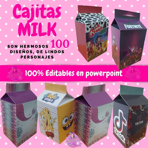 Kits Imprimible De Cajitas Milk