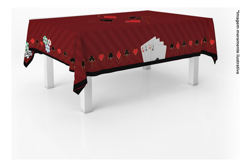 Toalha De Mesa Felpuda Retangular Listrada Poker Truco