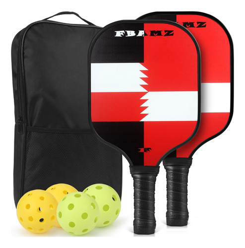 Raquetas De Pickleball Fbamz Pack 2 Ligeras Mango 5 Y Fibra