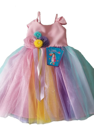 Vestido Disfraz Barbie Arcoiris Talla 2-8