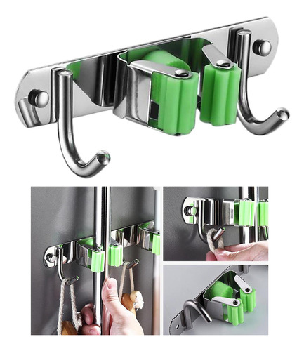 4 Soporte De Fregona De Escoba Soporte De Pared De Acero
