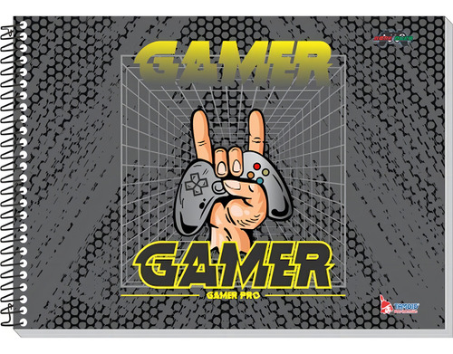 Caderno Desenho Univ Capa Dura Game Over 48f Espiral