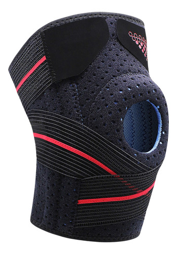 Rodillera Deportiva Con Resortes Anillo De Silicona Aft-7909 Color Rojo Talla Universal