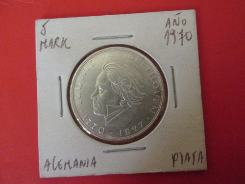 Antigua Moneda Alemania Federal 5 Mark De Plata Año 1970