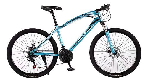 Bicicleta De Montaña R26 21 Vel Frenos Disco Amortiguadores Color Azul Claro Tamaño Del Cuadro L