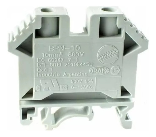 Borne De Paso Riel Din Bpn 10mm Bpn-10  Zoloda X Unidad