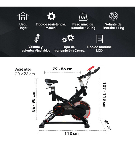 Bicicleta Spinning Atletis Pro 702 Volante De Inercia 11 Kg