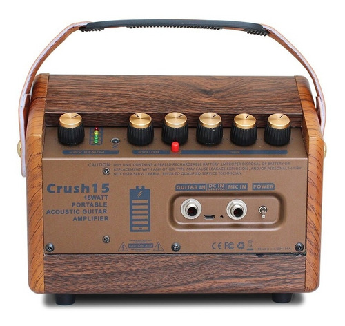 Imagen 2 de 9 de Amplificador Flatsons Crush 15 Acústica Portátil Bluetooth