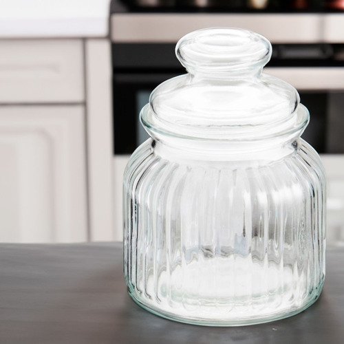 Set 2 Frascos De Vidrio Medianos Con Tapa A Presión 650 Ml