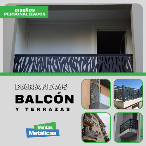 Barandas Chapa Perforada Para Balcon Terrazas Piletas Gris Oscuro