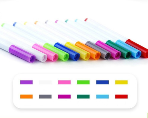 Kit 12 Canetas Giz Liquido Colorida Quadro Negro Lousa