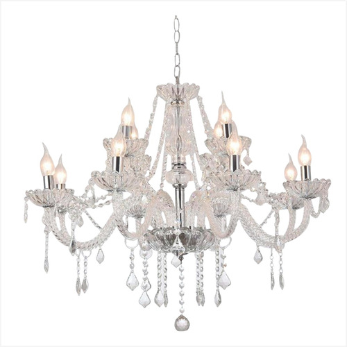 Lustre Cristal Candelabro Transparente 12 Braços -promoção