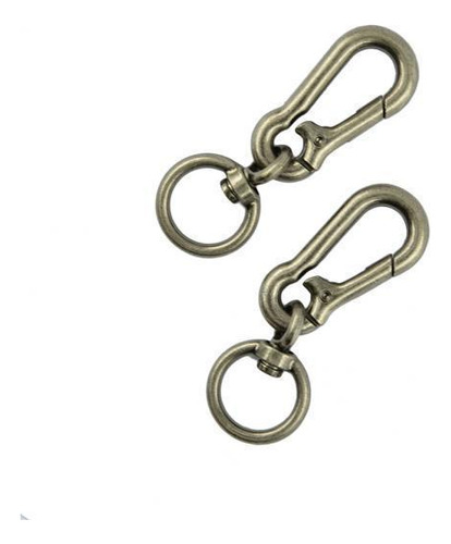 2 Llavero Carabiner Plata Antigua