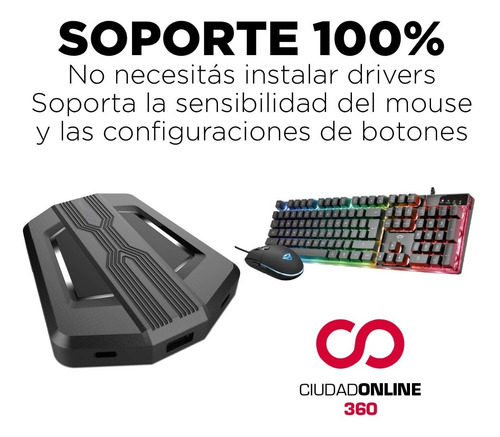 Imagen 8 de 10 de Accesorio Adaptador Mouse Y Teclado En Xbox One 100% Preciso