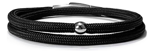 Pulseira Masculina De Corda Paracord Preto - Carter