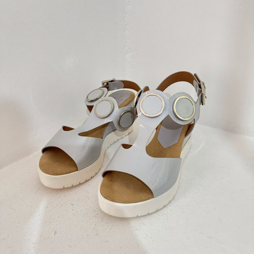 Sandalias Plataforma Prada Color Gris Para Dama