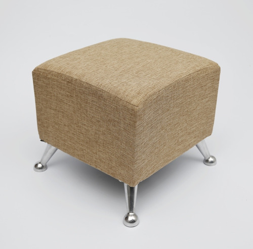 Imagen 2 de 6 de Puff Banqui Cubo Lino Lavable Patas Metalica Varios Colores