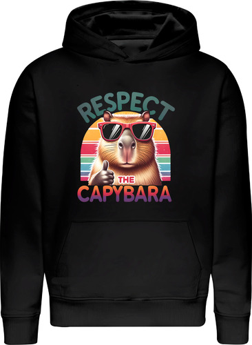 Poleron Capibara Respect The - Ronsoco O Carpincho - Estampaking