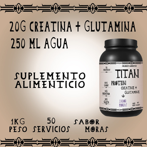 Cla + Carnitina 1kg Titan Suplements 100 Servs Pre Entreno Moras