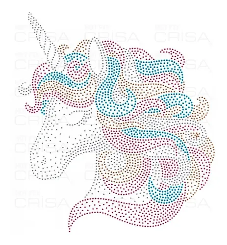 comprar Plancha De Strass Tacha Termoadhesiva Unicornio De Colores