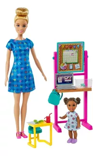 Barbie Profesiones Set De Juego Maestra Rubia Con Bebé