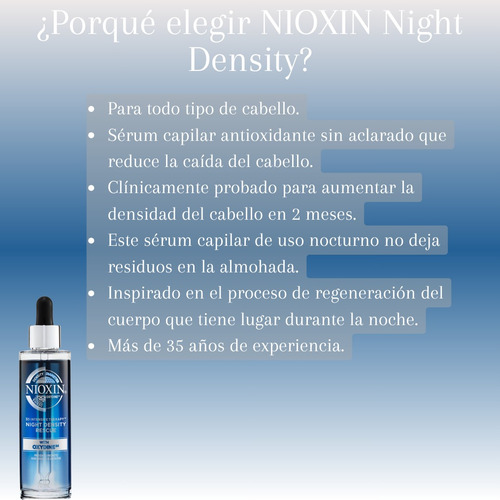 Nioxin Night Density Tratamiento Int Nocturno Anticaída 70ml
