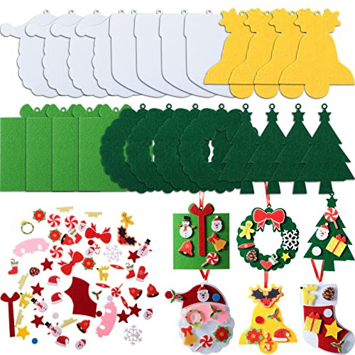 24 Kits De Manualidades De Adornos De Navidad De Fieltr...