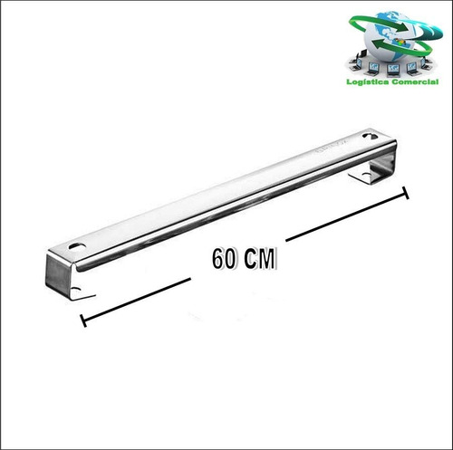 Barra De Acero Inoxidable Brinox 60 Cm Con 6 Ganchos Cocina