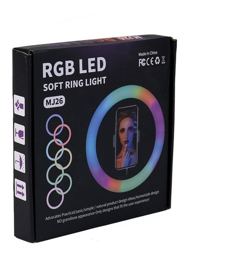 Aro De Luz Led Multicolor 26cm Control Remoto Mini Tripode