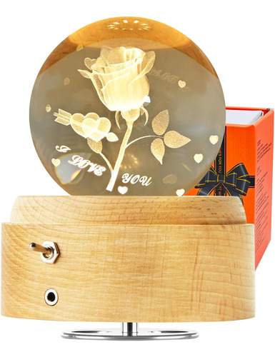 Caja De Musica 3d Con Forma De Globo De Cristal Rosa Con ...