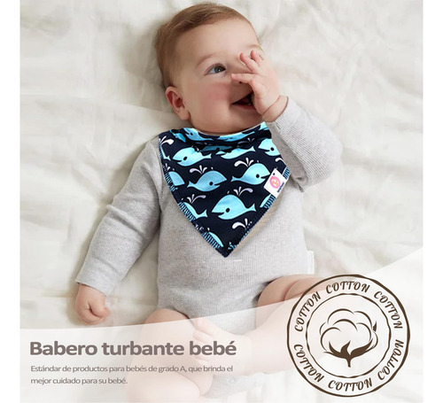 8 Baberos Ajustables De Algodón Para Bebés Suaves Y Absorb