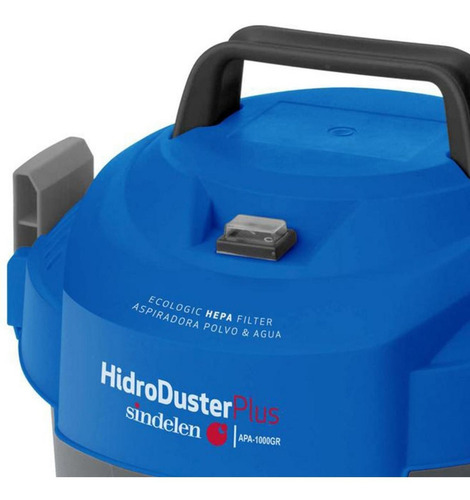 Imagen 3 de 5 de Aspiradora De tacho Sindelen APA-1000GR 12L gris y azul 220V-240V 50Hz