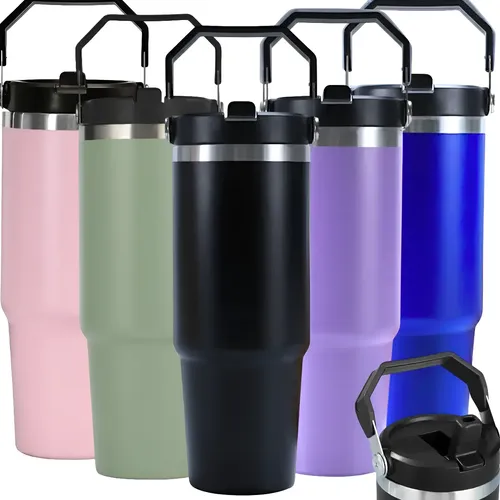 Garrafa Copo Térmico Inox Sport Carro Água 900ml Canudo Alça