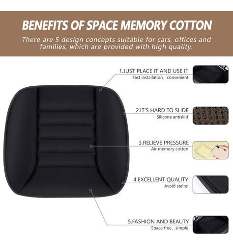 Cojín De Asiento De Coche De Grosor Cómodo Protector Asiento