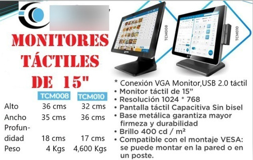  Monitor 3nstar Touchscreen De 15  Tcm008b Pantalla Táctil