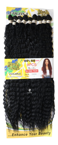 Aplique De Cabelo Cacheado Bio Organico Fogosa P/ Entrelace Cor Preto Cor 1