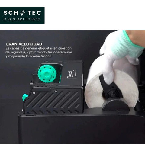 Impresora Etiquetas Sch Tec 451b Simil Zebra Transferencia Térmica Códigos de barras Etiquetas Envios Poliamidas
