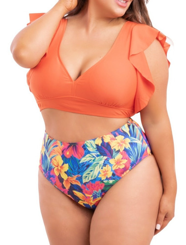 Imagen 2 de 4 de Bikini Tiro Alto Milena Orange