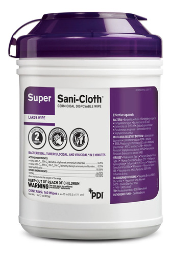 Pdi Super Sani-cloth - Toallitas Desechables Germicidas, Col