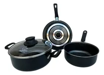 Comprar Baterías De Cocina Jovifel Piamonte 4 Piezas Negro