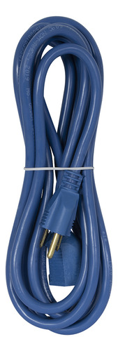 Extensión De Uso Rudo Aterrizada, Clavija Recta, 4m, Iusa Color Azul