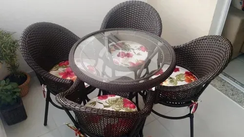 comprar Mesa C\u002F4 Cadeiras Para Area Externa E Interna Sintético