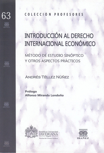Introducción Al Derecho Internacional Económico, De Andrés Téllez Núñez. Editorial Pontificia Universidad Javeriana, Tapa Dura, Edición 1 En Español, 2013