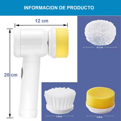 Cepillo Limpieza Eléctrico Multiuso Cepillo Recargable